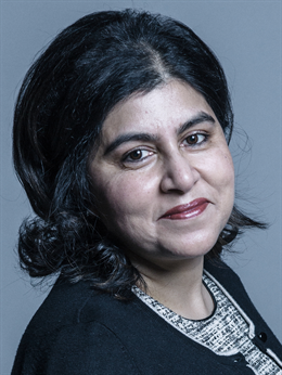 3:4 portrait of Baroness Warsi