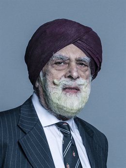 3:4 portrait of Lord Singh of Wimbledon