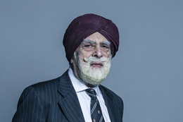 3:2 portrait of Lord Singh of Wimbledon